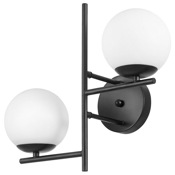LAMPA ŚCIENNA KINKIET NOWOCZESNY CZARNY LEDO W2
