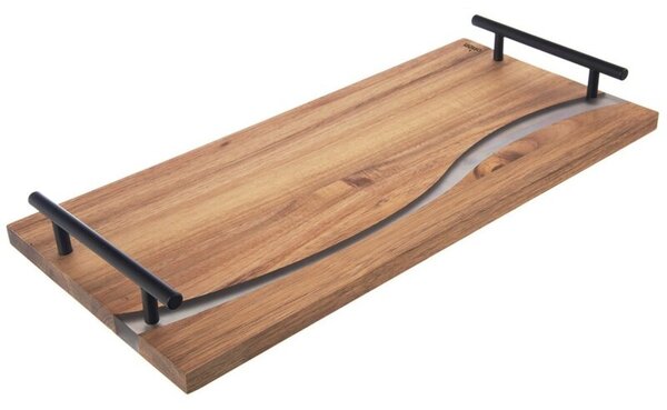 Taca do serwowania drewniana z uchwytami RIVER 42x20x4,5 cm