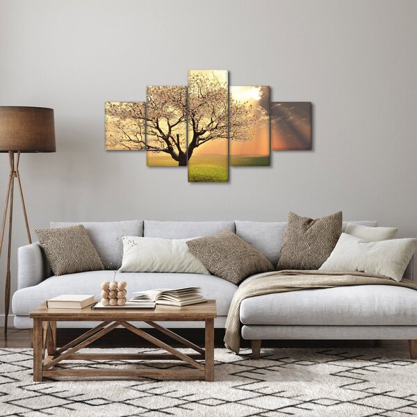 Obraz drzewa na łące (125x70 cm)