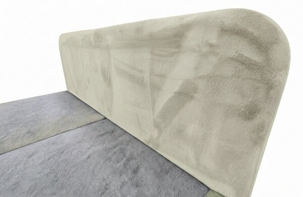 Tapicerowane łóżko kontynentalne FORENA 90x200 cm kremowe Materac: Materac sprężynowy Bonell