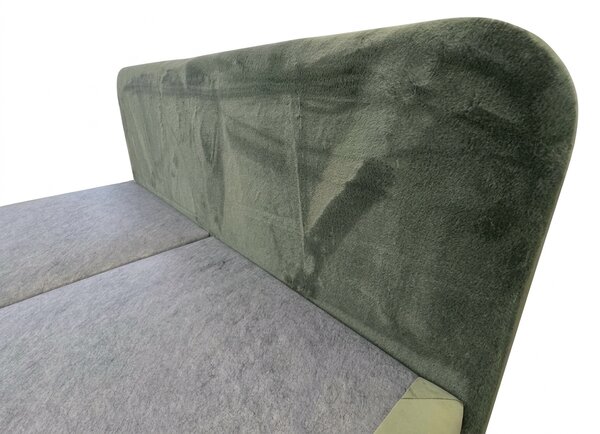 Tapicerowane łóżko kontynentalne FORENA 90x200 cm ciemnozielone Materac: Materac sprężynowy Bonell