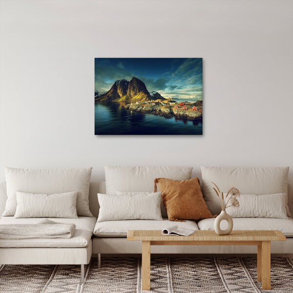 Obraz wioski rybackiej w Norwegii (70x50 cm)