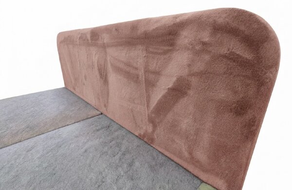 Tapicerowane łóżko kontynentalne FORENA 90x200 cm stary róż Materac: Materac sprężynowy Bonell