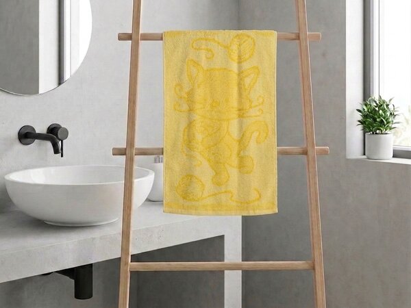 Ręcznik dziecięcy BEBE kot żółty 30x50 cm