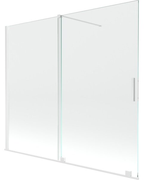 Mexen Velar parawan nawannowy 2-skrzydłowy rozsuwany 180 x 150 cm, transparent, biały - 896-180-000-01-20