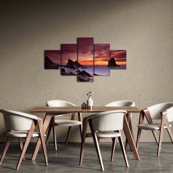 Obraz zachodu słońca na wybrzeżu (125x70 cm)