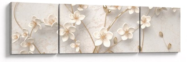 Obraz - Złoty kwiat - abstrakcja (170x50 cm)