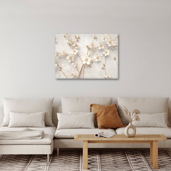 Obraz - Złoty kwiat - abstrakcja (70x50 cm)