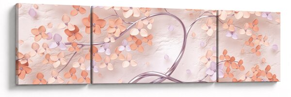 Obraz kwiatów drzewa koralowego - abstrakcja (170x50 cm)