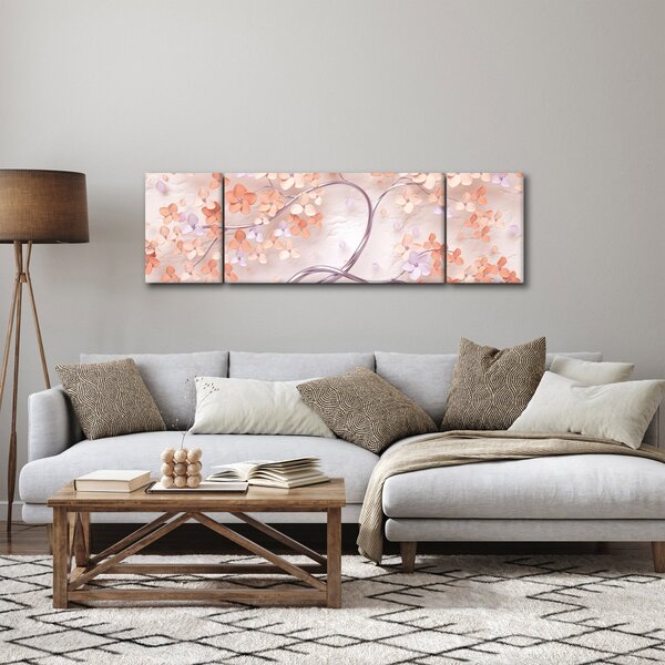Obraz kwiatów drzewa koralowego - abstrakcja (170x50 cm)