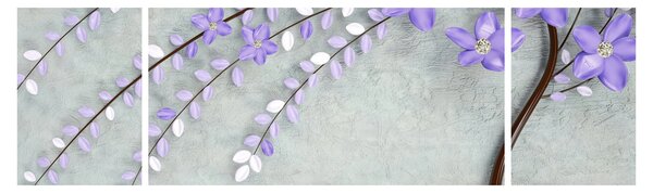 Obraz - Fioletowy deszcz (170x50 cm)