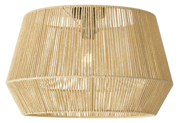 Lampa sufitowa czarna z beżowym abażurem z liny 50/50/30 - Cyl