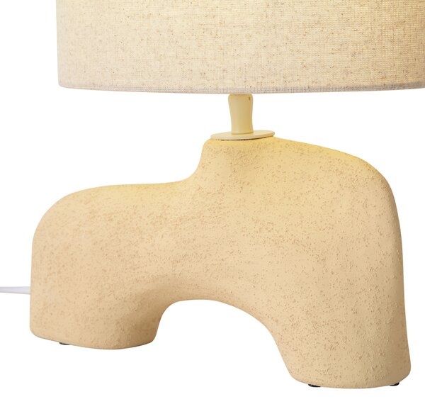 Lampa stołowa Wabi Sabi beżowa z lnianym abażurem 35cm - Florence
