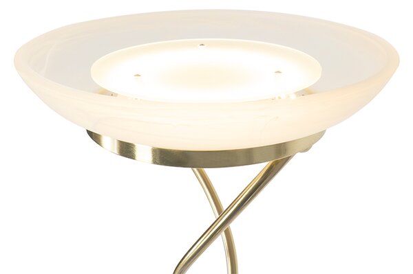 Lampa podłogowa mosiężna z diodą LED i ściemniaczem oraz lampką do czytania - Empoli