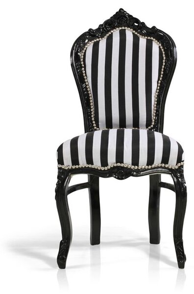 Krzesło z serii Kair,, obicie tkanina w czarno-szare pasy