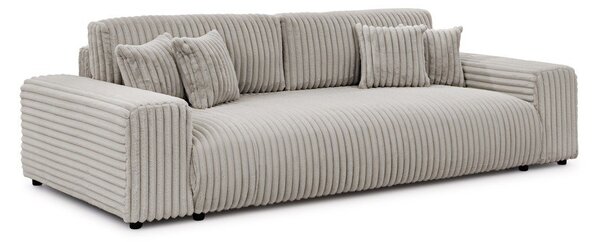 Jasnoszara sztruksowa rozkładana sofa ze schowkiem 260 cm Justin – Ropez
