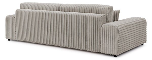 Jasnoszara sztruksowa rozkładana sofa ze schowkiem 260 cm Justin – Ropez