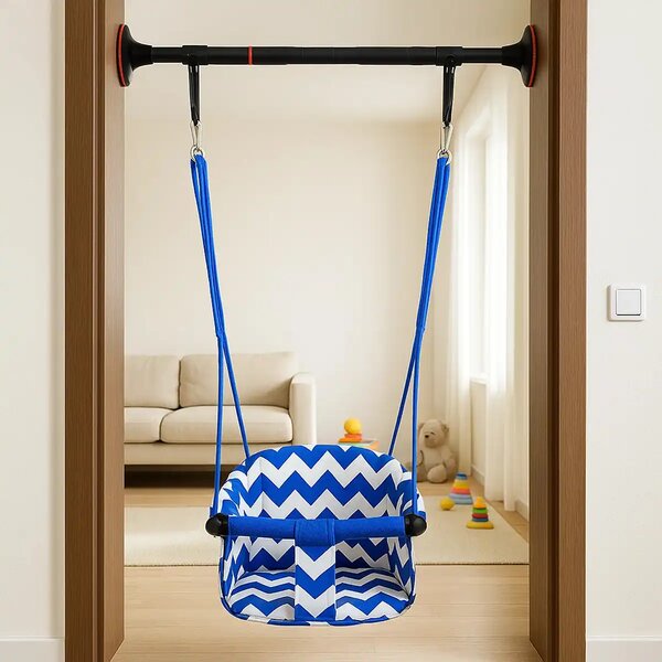 Swingjoy™ Wisząca Huśtawka Dla Dzieci Z Drążkiem Napinającym