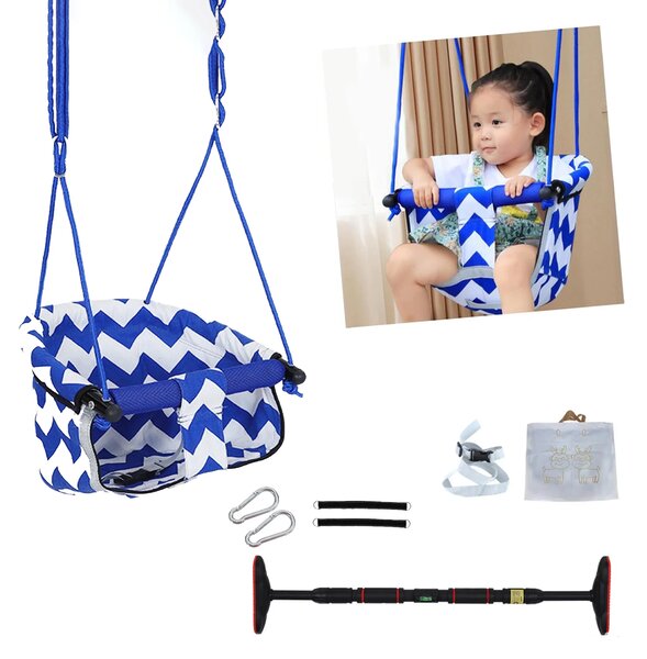 Swingjoy™ Wisząca Huśtawka Dla Dzieci Z Drążkiem Napinającym