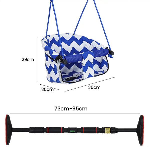 Swingjoy™ Wisząca Huśtawka Dla Dzieci Z Drążkiem Napinającym