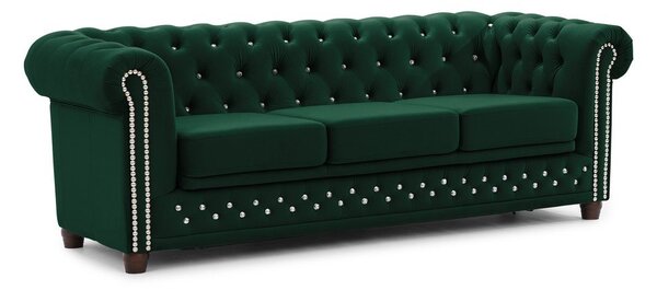 Zielona aksamitna rozkładana sofa 203 cm York Blik – Ropez