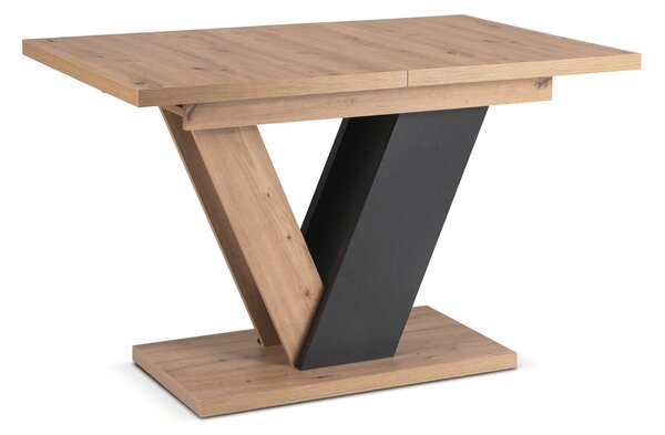 Stół Prostokątny Rozkładany CLARK 120-160 cm Dąb Artisan/Czarny Nowoczesny Loft