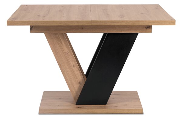 Stół Prostokątny Rozkładany CLARK 120-160 cm Dąb Artisan/Czarny Nowoczesny Loft
