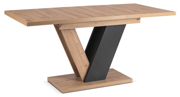 Stół Prostokątny Rozkładany CLARK 120-160 cm Dąb Artisan/Czarny Nowoczesny Loft