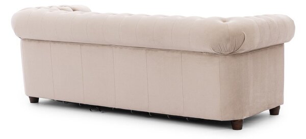 Beżowa aksamitna rozkładana sofa 203 cm York Blik – Ropez