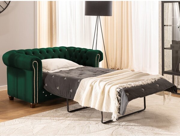 Zielona aksamitna rozkładana sofa 148 cm York Blik – Ropez