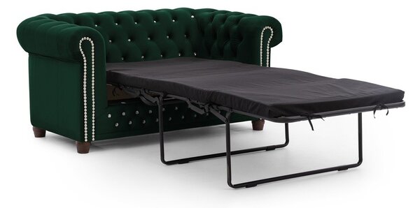Zielona aksamitna rozkładana sofa 148 cm York Blik – Ropez