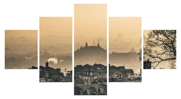 Obraz - Miasto pod mgłą (125x70 cm)