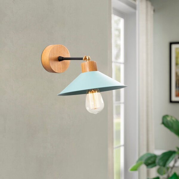 Turkusowy/w naturalnym kolorze kinkiet ø 24 cm Manavgat – Opviq lights
