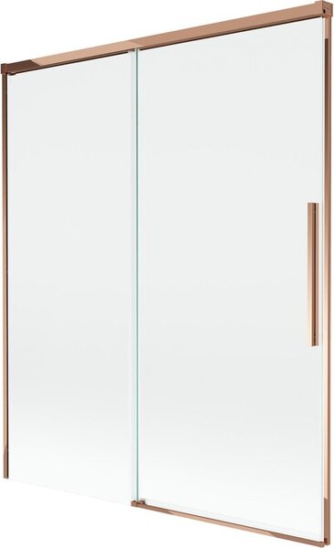 Mexen Rox parawan nawannowy 2-skrzydłowy rozsuwany 140 x 150 cm, transparent, różowe złoto - 8C9-140-001-60-00