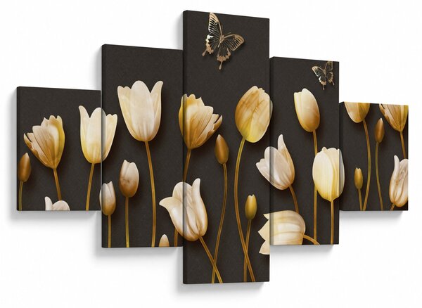 Obraz - Tulipany - abstrakcja (125x70 cm)