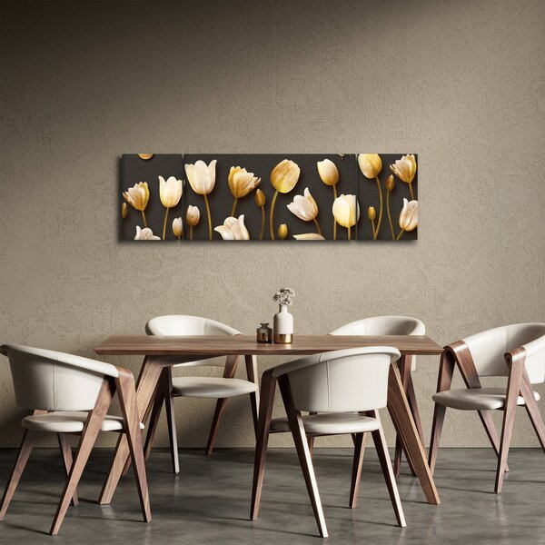 Obraz - Tulipany - abstrakcja (170x50 cm)