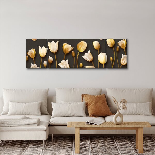 Obraz - Tulipany - abstrakcja (170x50 cm)