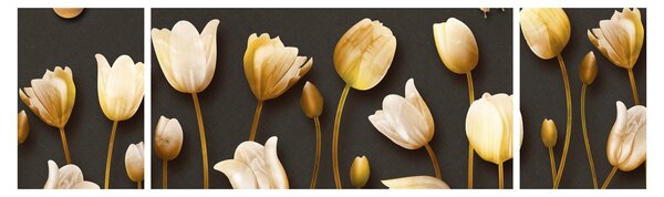 Obraz - Tulipany - abstrakcja (170x50 cm)