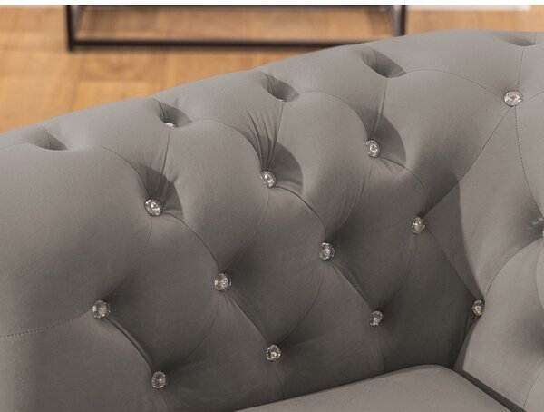Szara aksamitna rozkładana sofa 203 cm York Blik – Ropez