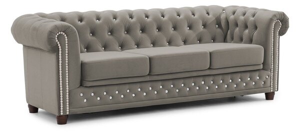 Szara aksamitna rozkładana sofa 203 cm York Blik – Ropez