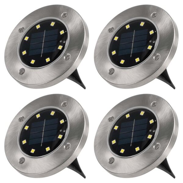 Komplet 4 szt. Lampa solarna Garth wbudowana ogrodowa LED