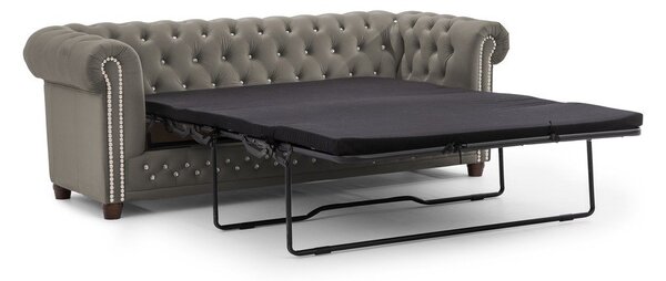 Szara aksamitna rozkładana sofa 203 cm York Blik – Ropez