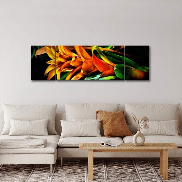 Obraz pomarańczowego kwiatu (170x50 cm)