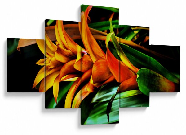 Obraz pomarańczowego kwiatu (125x70 cm)