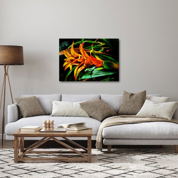 Obraz pomarańczowego kwiatu (70x50 cm)