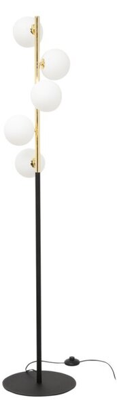 Lampa stojąca podłogowa czarno-złota szklane białe kule 145 cm 5xG9 40W ALI Zuma Line
