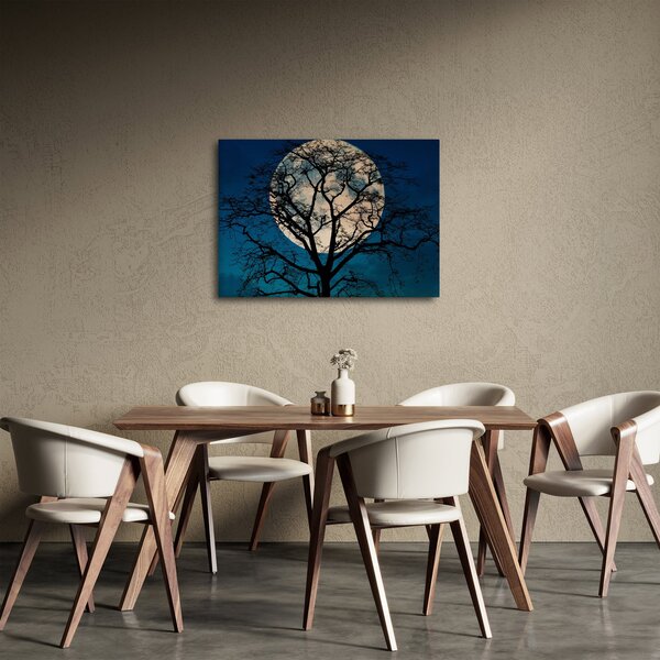 Obraz drzewa z pełnią księżyca (70x50 cm)