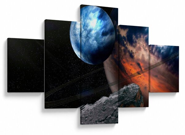 Obraz planety w kosmosie (125x70 cm)