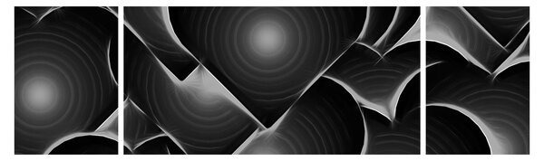 Obraz czarno - białych serc (170x50 cm)