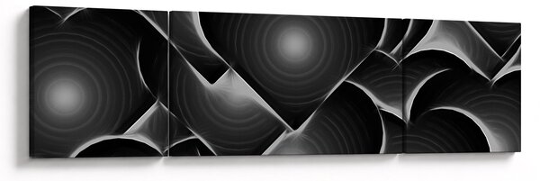 Obraz czarno - białych serc (170x50 cm)